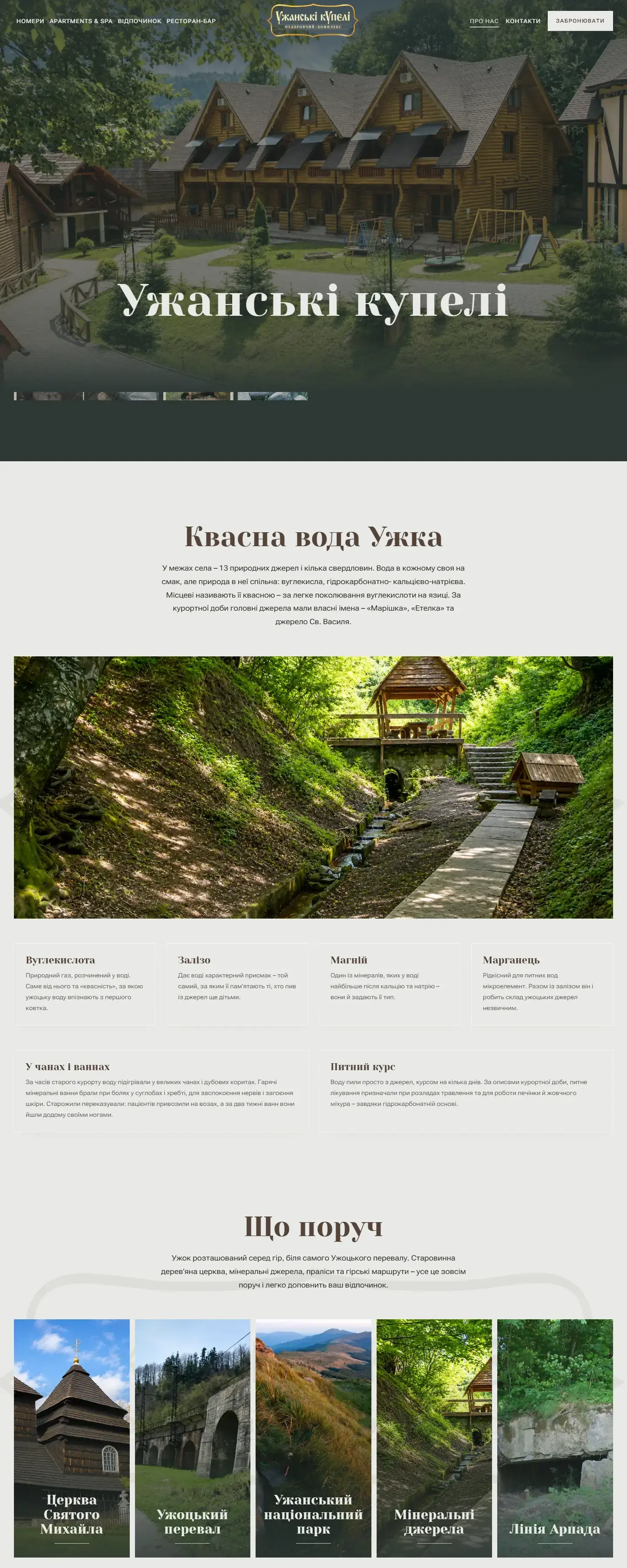 Внутрішні сторінки – скріншот сторінки